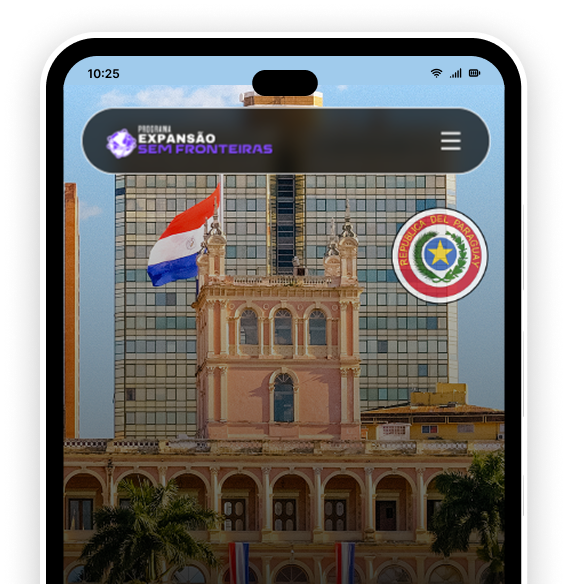 Site do Programa Expansão Sem Fronteiras em um smartphone